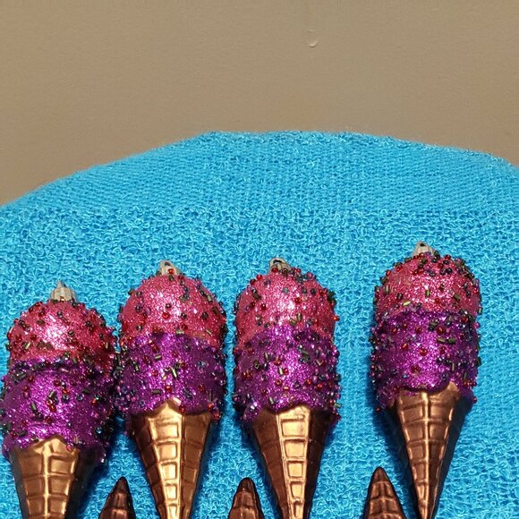 Other - Lot Of 7 Ice Cream Cone Christmas Ornaments.